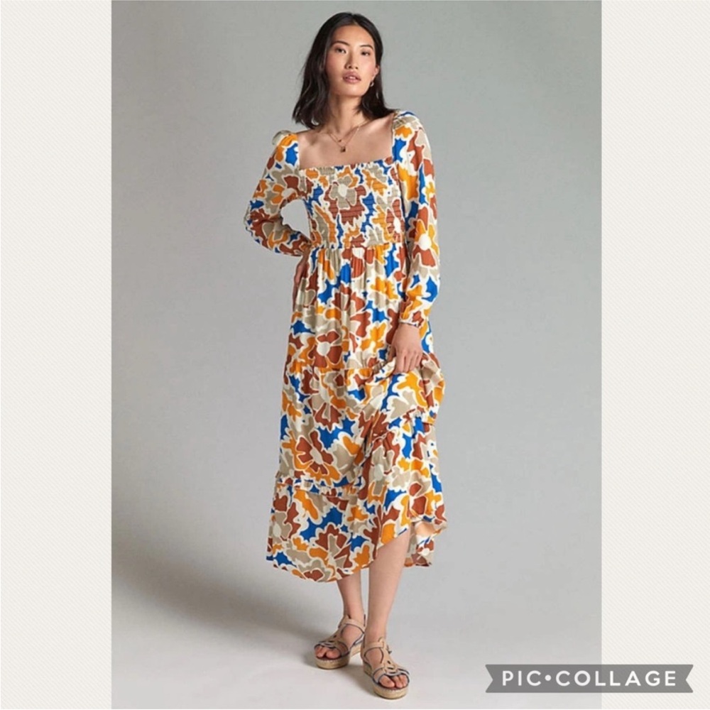 Anthropologie Dolan Left Coast Smocked Midi Dress